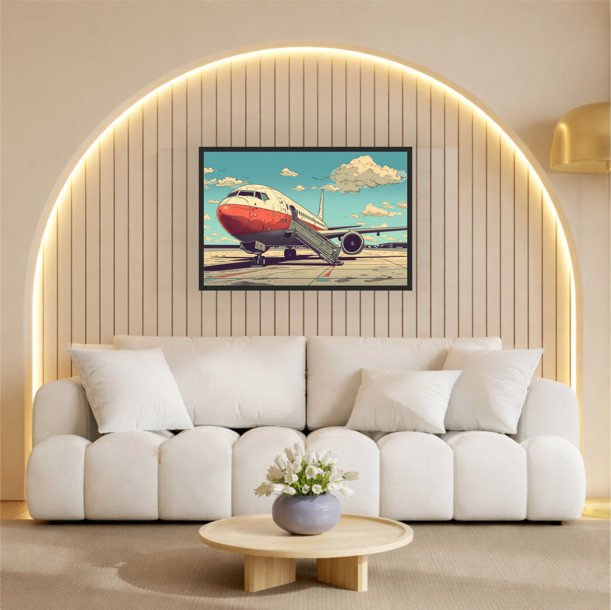 Vintage Airplane Airport Wall Art | Retro Aviation Travel Poster