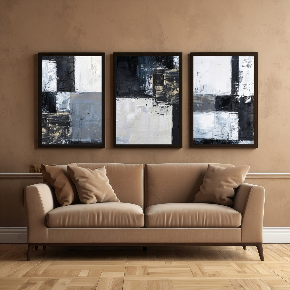 Abstract Textured Wall Art Set of 3 | Modern Decor