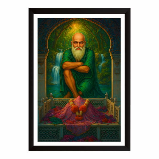 Hazrat Baba Tajuddin Auliya Wall Art | Nagpur Sufi Saint Artwork | Islamic Spiritual Shrine Decor | Devotional Home Wall Frame