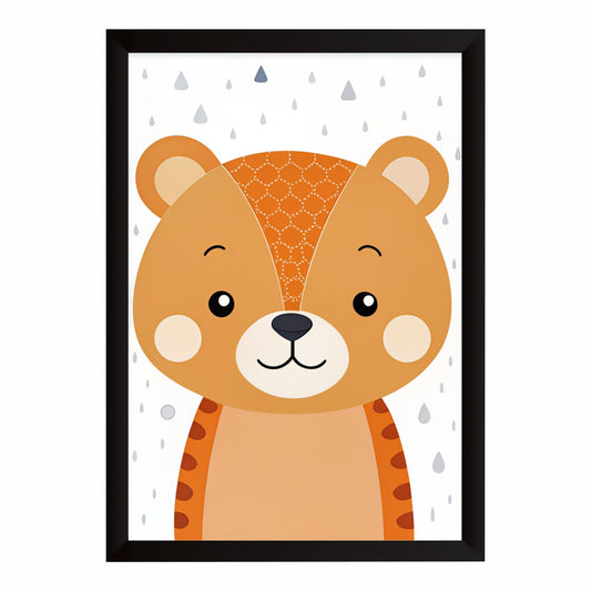 Cute Tiger Wall Art | Baby Tiger Kids Poster | Safari Animal Nursery Room Decor