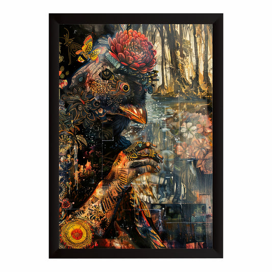 Mystical Peacock Wall Art | Ornate Peacock & Enchanted Forest Artwork