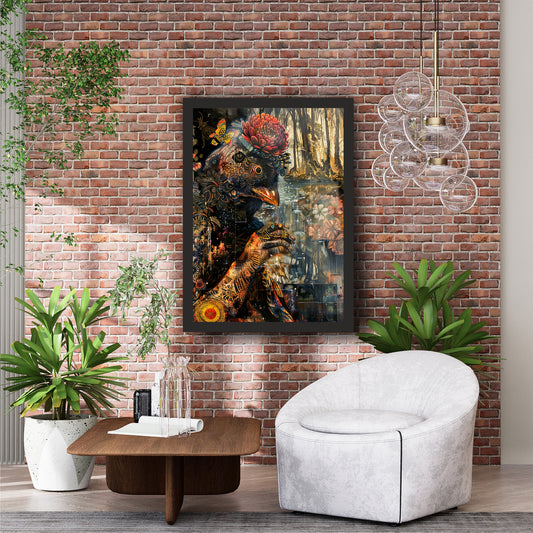 Mystical Peacock Wall Art | Ornate Peacock & Enchanted Forest Artwork