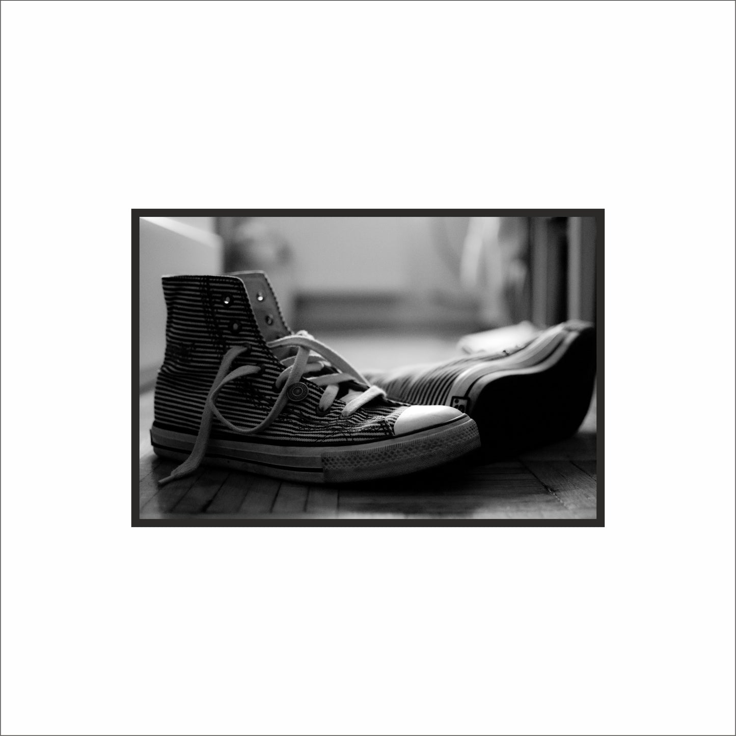 “Monochrome Moments – The Silent Sneakers” 🖤👟✨