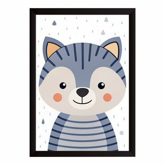 Cute Tiger Wall Art | Baby Tiger Kids Poster | Safari Animal Nursery Room Decor
