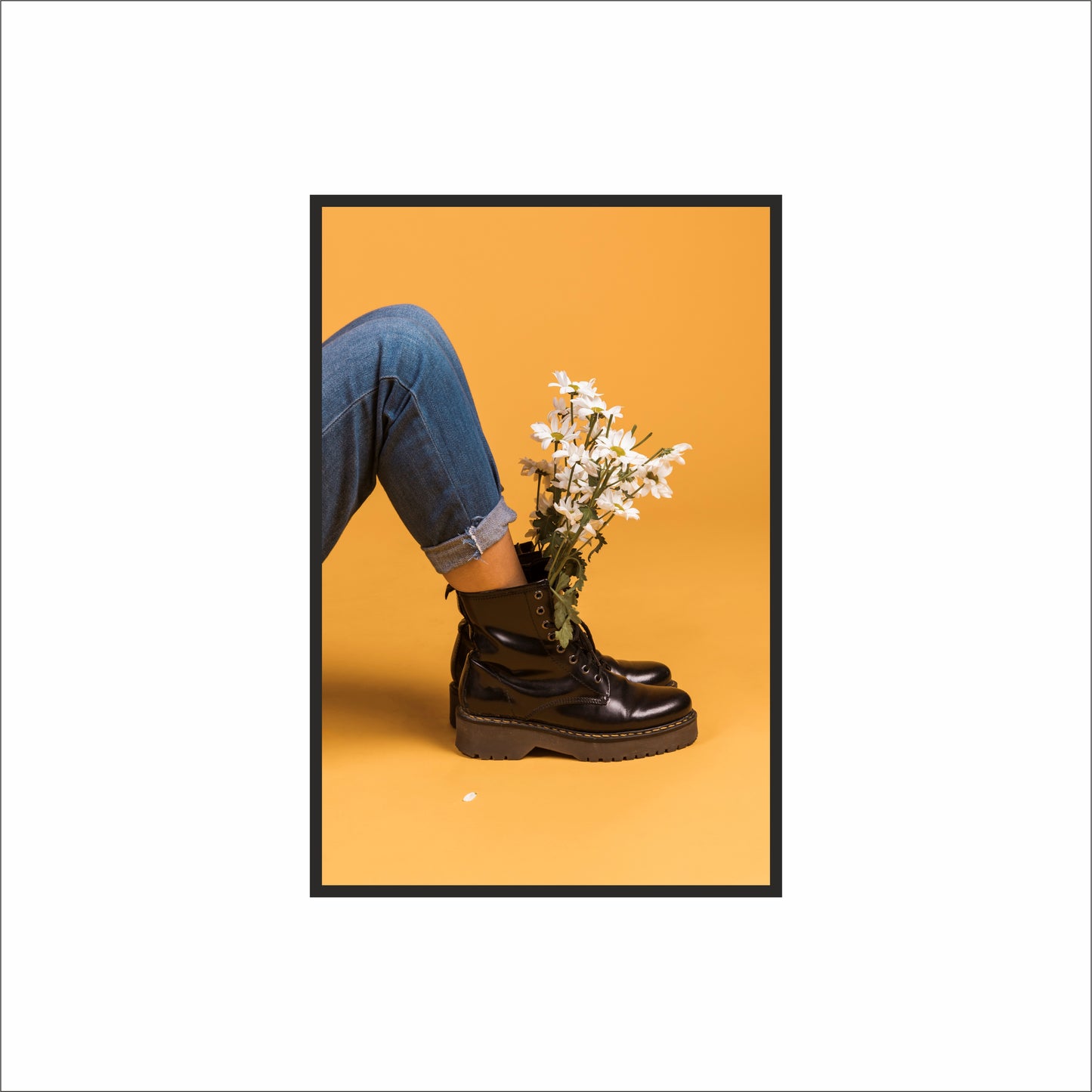 “Bloom in Boots – Modern Aesthetic Art” 🌼🖤✨
