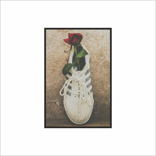 “Sole & Rose – Minimal Romantic Art Frame” 🌹👟✨