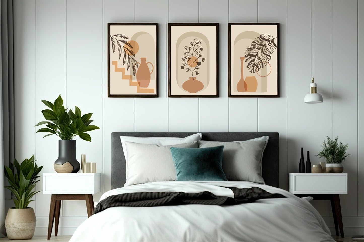 Terracotta Arch Botanical Wall Frame Set – Minimal Earth Tone Home Decor 🏺🌿