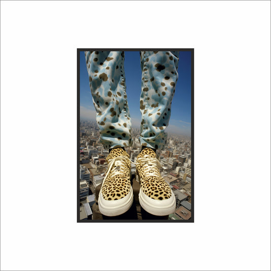 “Urban Wild – Leopard Print Sneaker Art Frame” 🐆👟🏙️