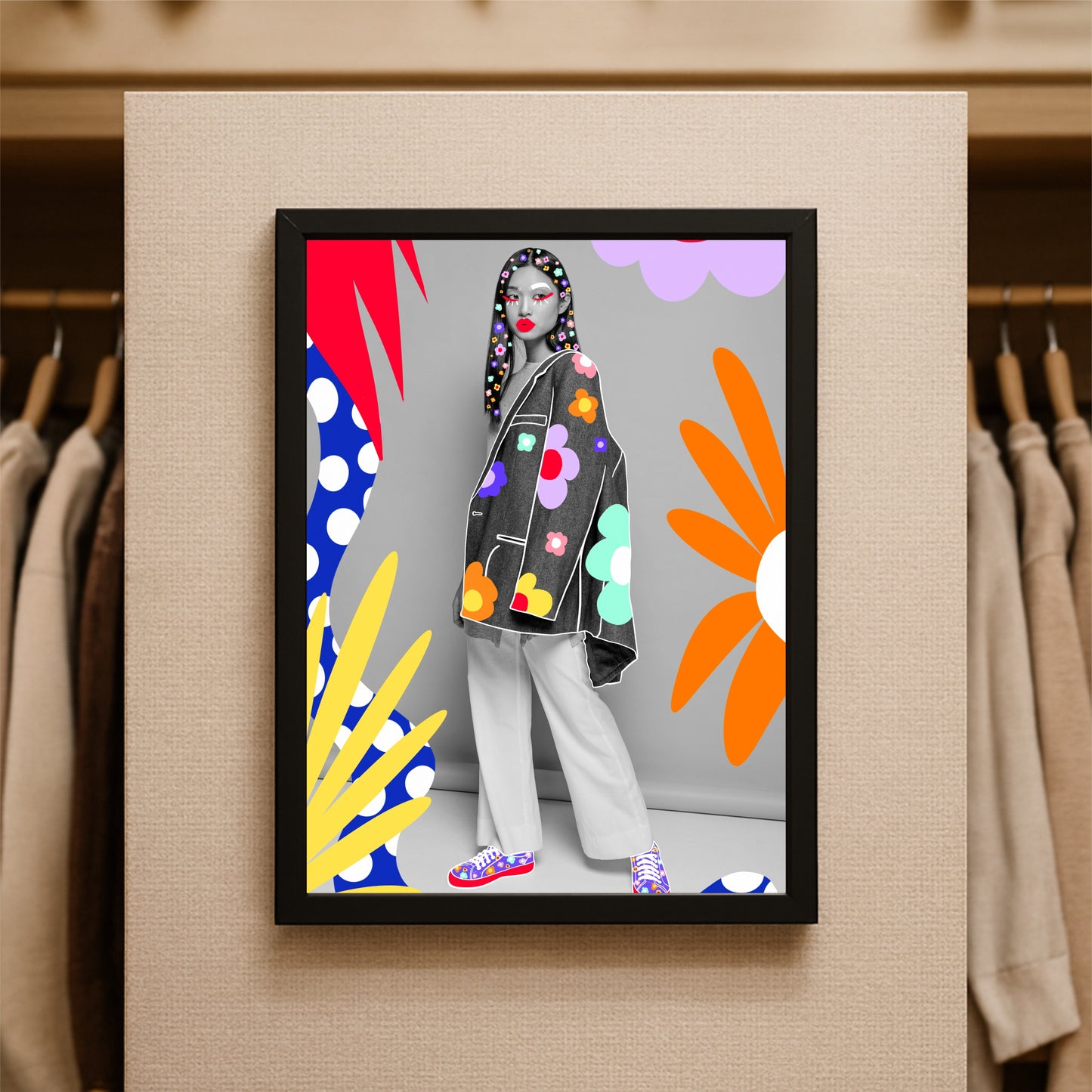 “Pop Bloom – Vibrant Fashion Art Frame” 🌸🎨✨
