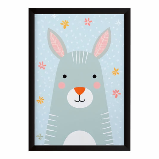Cute Bunny Wall Art | Baby Rabbit Kids Poster | Woodland Animal Nursery Decor | Cute Bunny Wall Decor