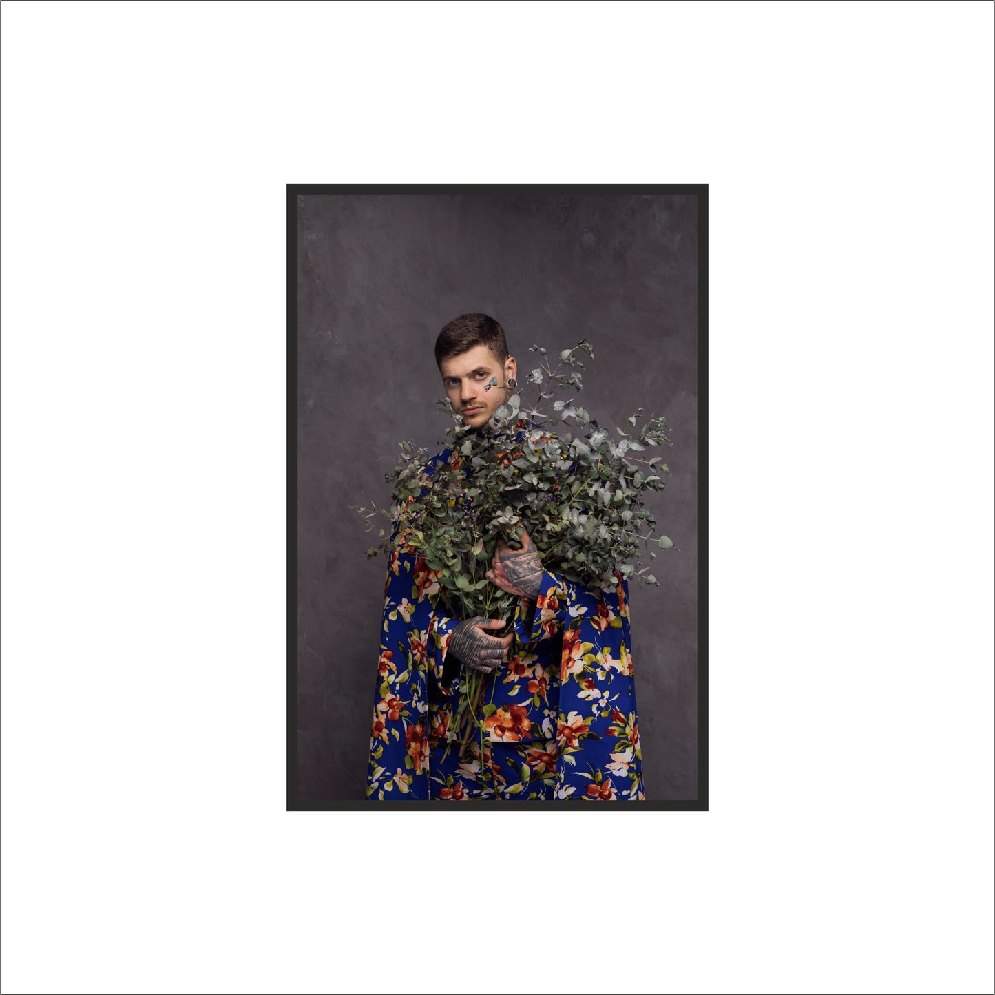 “Bloom Keeper – Floral Cloak Portrait Art Frame” 🌿🎨✨