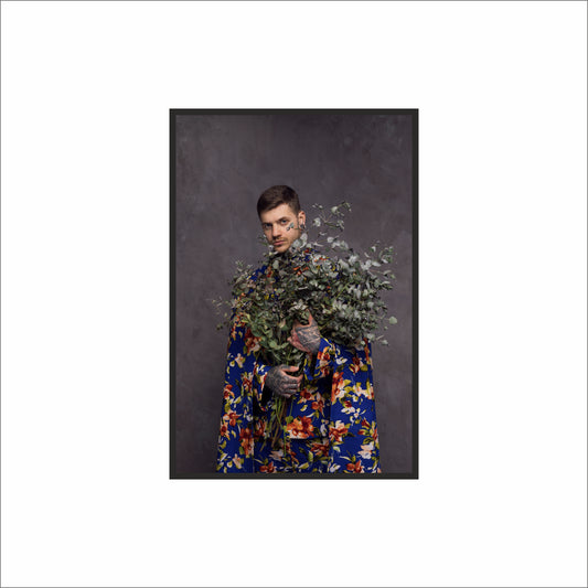 “Bloom Keeper – Floral Cloak Portrait Art Frame” 🌿🎨✨