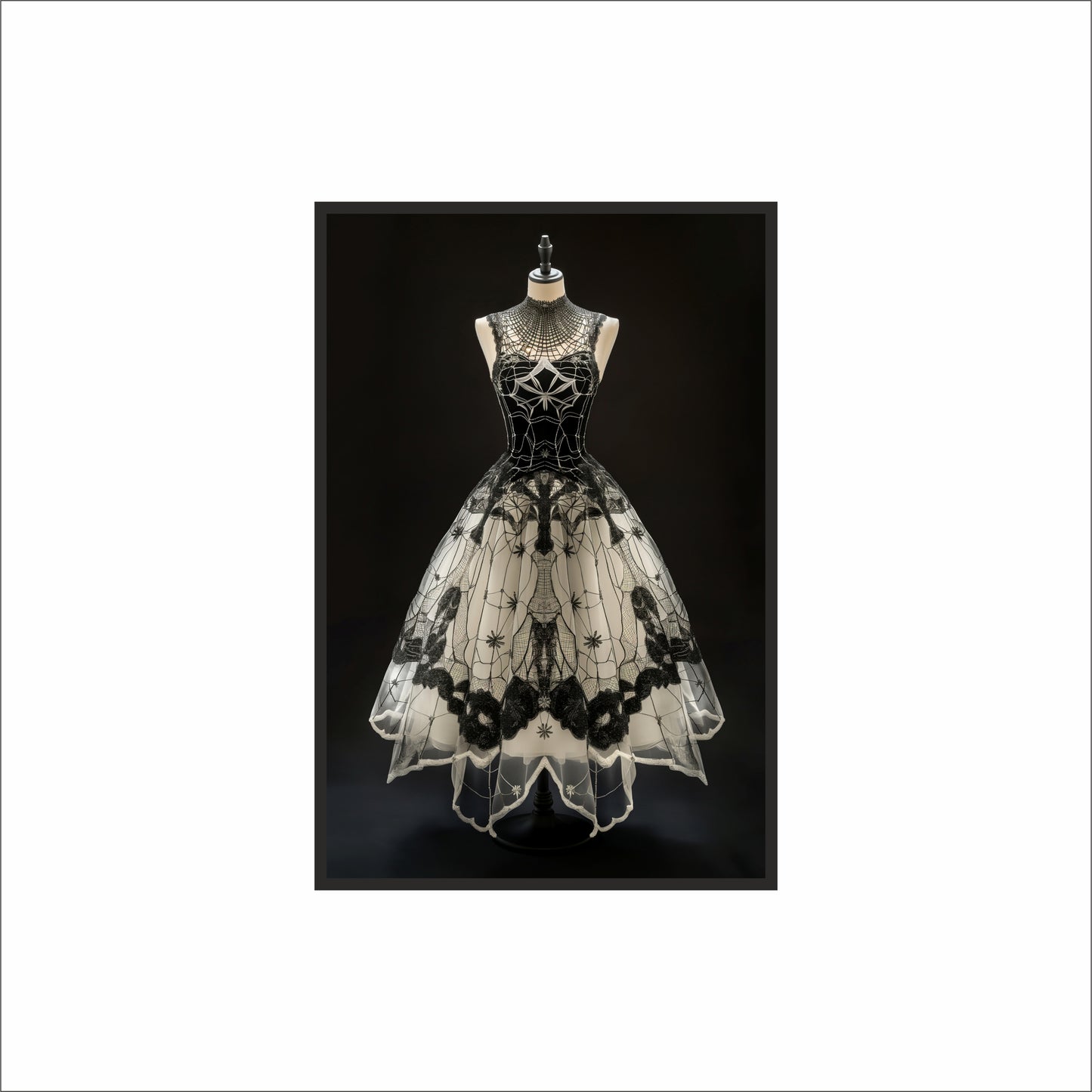 “Shadow Lace – Gothic Elegance Dress Art Frame” 🕸️🖤✨