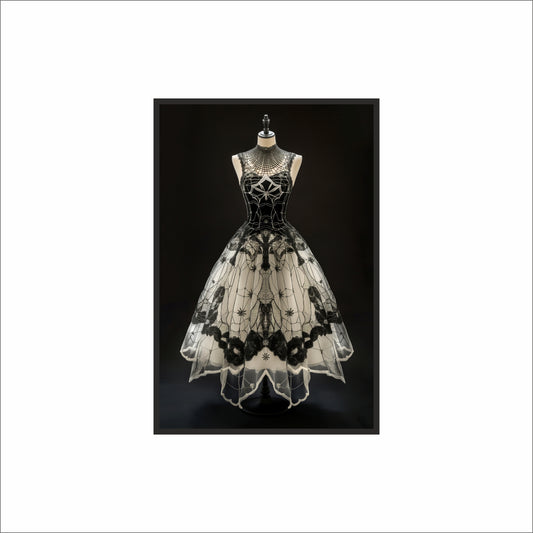 “Shadow Lace – Gothic Elegance Dress Art Frame” 🕸️🖤✨
