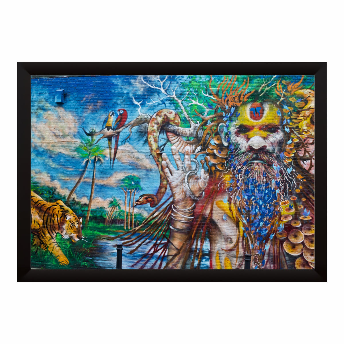 Wildlife Graffiti Wall Art | Colorful Jungle Street Art