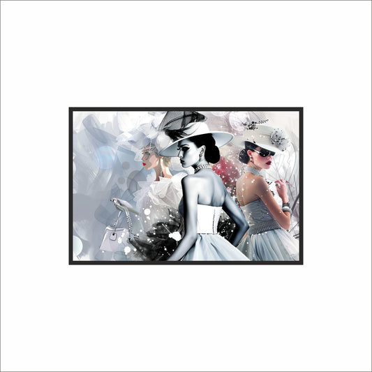 “White Elegance – Vintage Couture Fashion Art Frame” 👗✨🌸