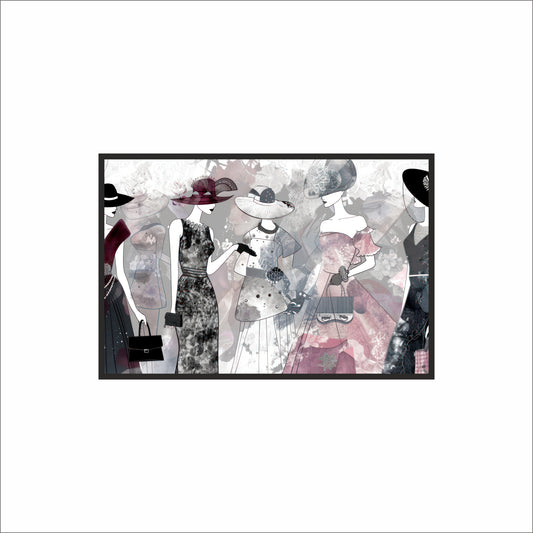“Vintage Vogue Ensemble – Classic Ladies Fashion Art Frame” 👒✨