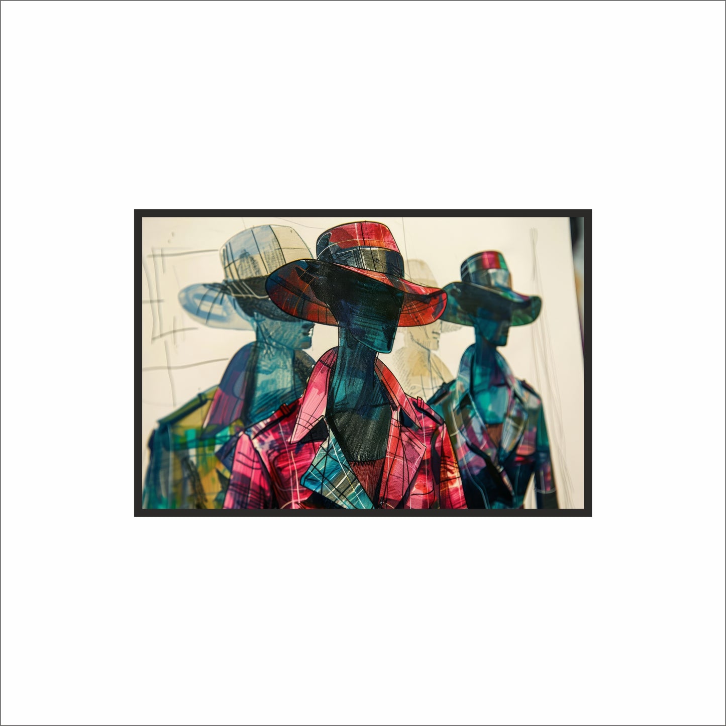 “Chromatic Muse – Abstract Fashion Mannequin Wall Art Photo Frame”