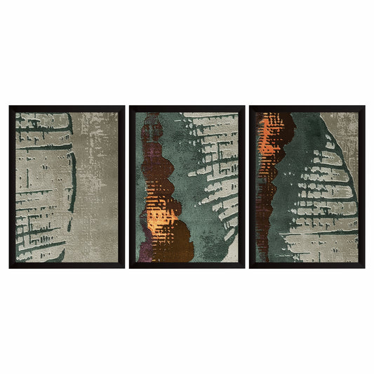 Abstract Textured Wall Art Set of 3 – Organic Brushstroke Modern Minimalist Prints