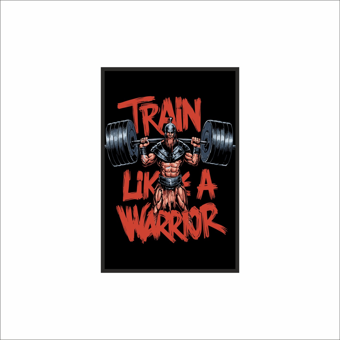 “TRAIN LIKE A WARRIOR – Hardcore Gym Motivation Art Frame” ⚔️🏋️