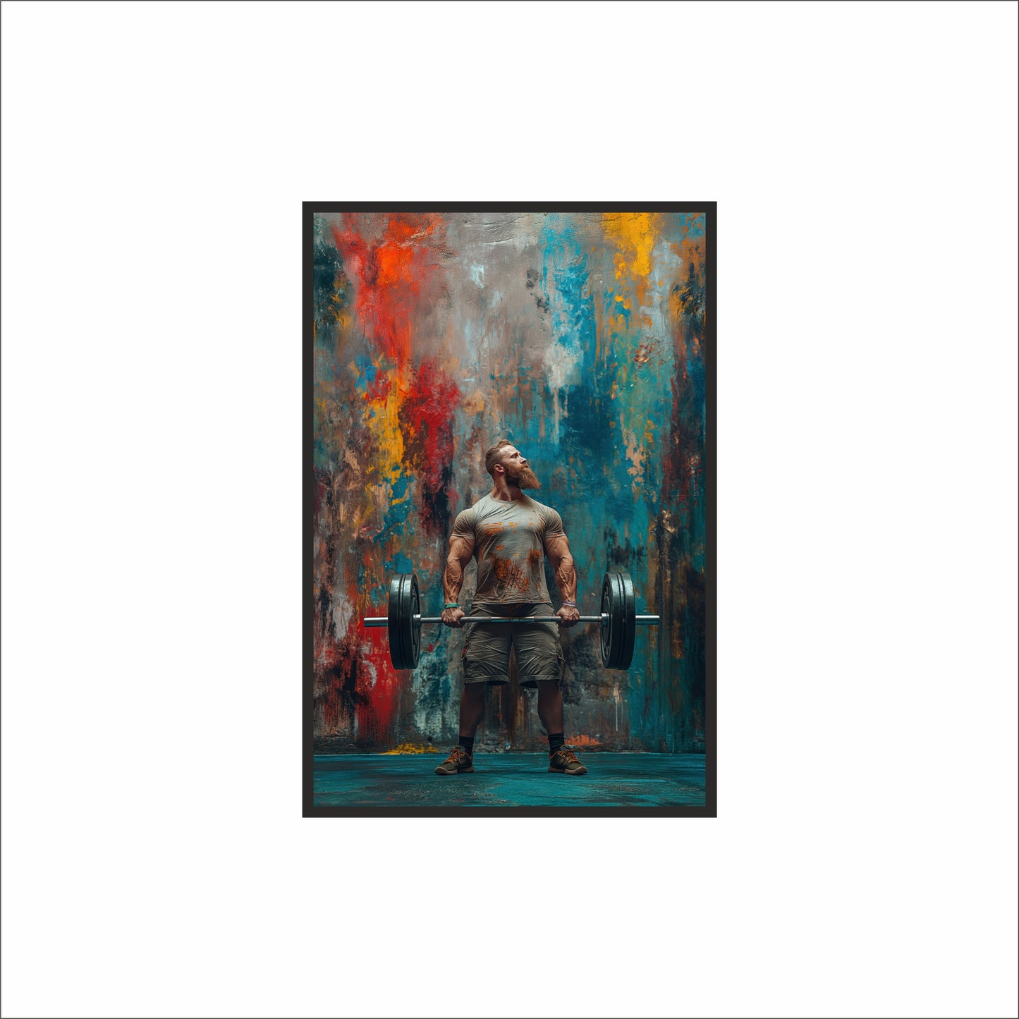 “Strength in Color Wall Art Photo Frame – Abstract Powerlifting Art Frame”
