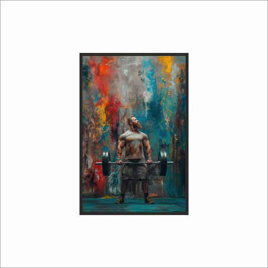 “Strength in Color Wall Art Photo Frame – Abstract Powerlifting Art Frame”
