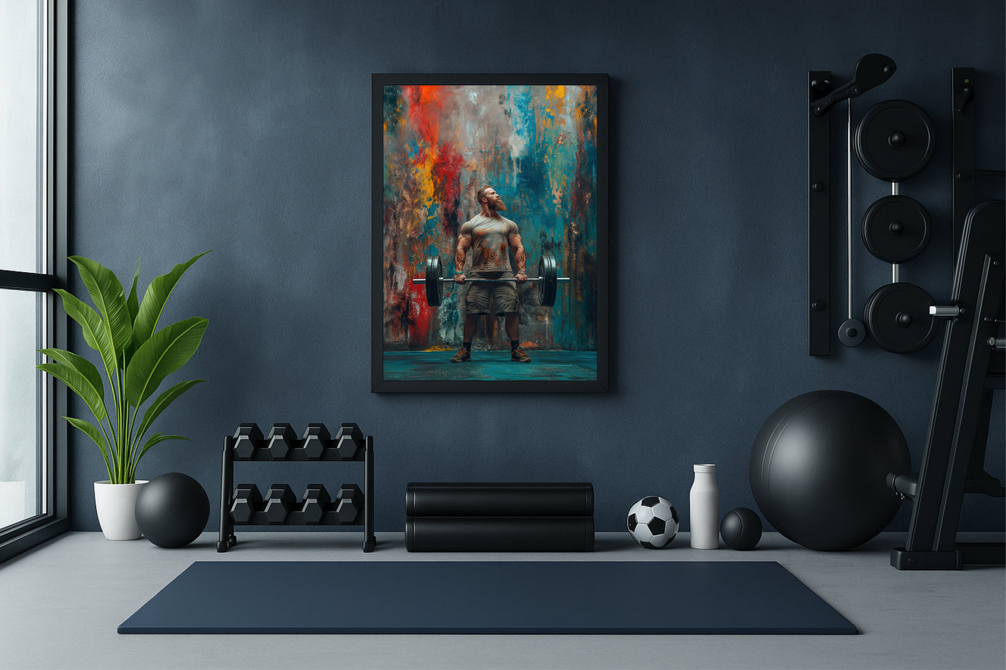 “Strength in Color Wall Art Photo Frame – Abstract Powerlifting Art Frame”