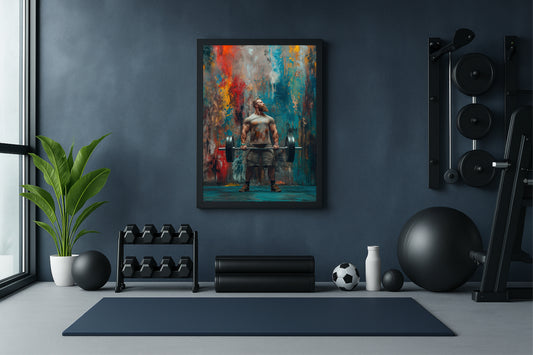 “Strength in Color Wall Art Photo Frame – Abstract Powerlifting Art Frame”