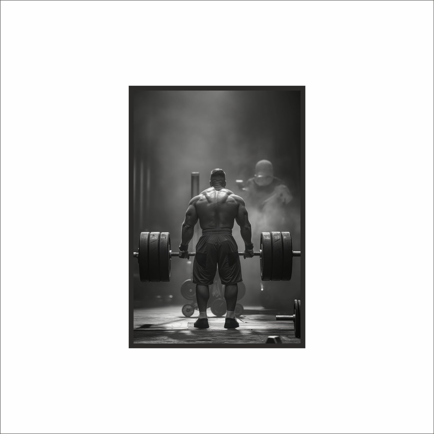 “Silent Strength – Monochrome Deadlift Art Frame” 🏋️‍♂️⚫