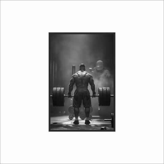 “Silent Strength – Monochrome Deadlift Art Frame” 🏋️‍♂️⚫