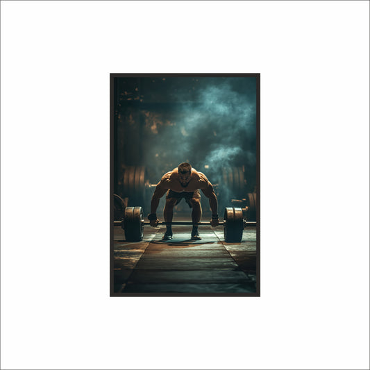 “Moment Before the Lift – Power & Focus Gym Art Frame” 🏋️‍♂️🔥