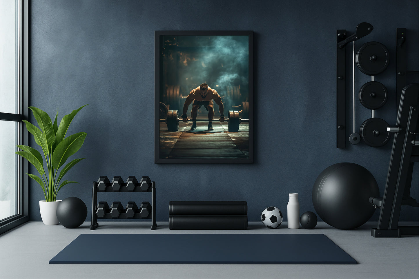 “Moment Before the Lift – Power & Focus Gym Art Frame” 🏋️‍♂️🔥