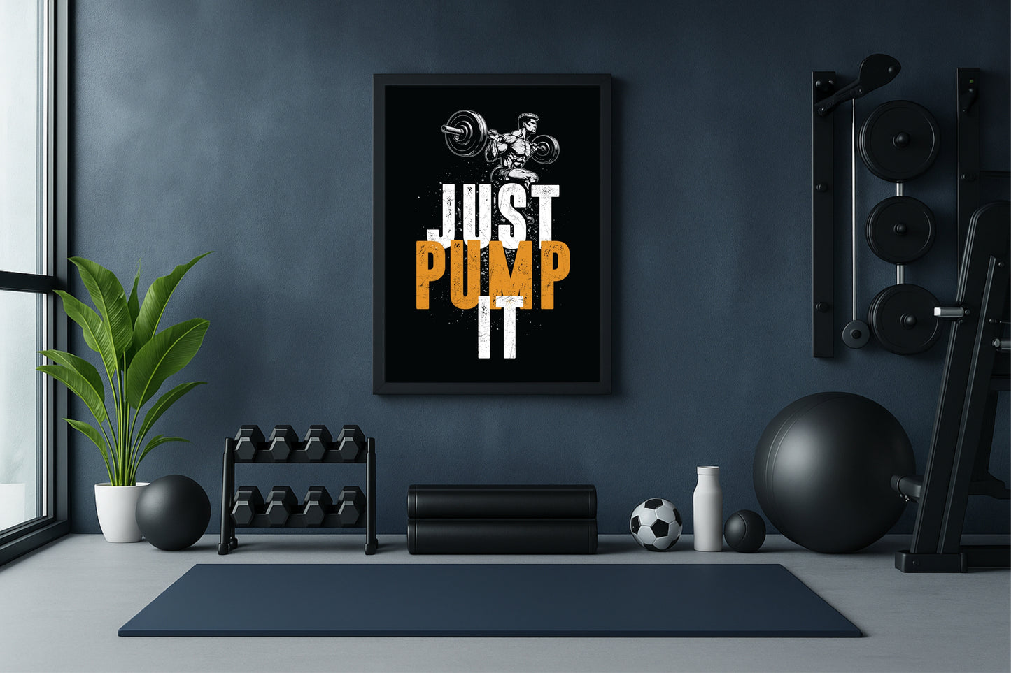 “Just Pump It – Hardcore Gym Motivation Art Frame” 💪🔥