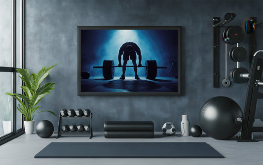 Before the Lift – Silent Strength Gym Art Frame 🌌🏋️‍♂️