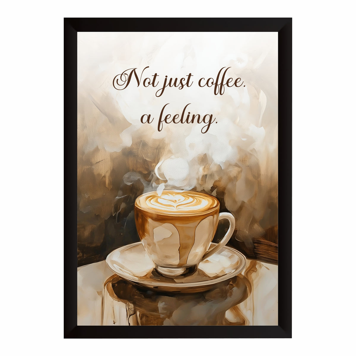 Coffee Feeling Wall Art | Minimalist Coffee Canvas Print | Modern Kitchen Café Decor
