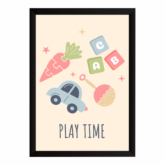 Play Time Kids Wall Art | Cute Toys & Learning Nursery Print