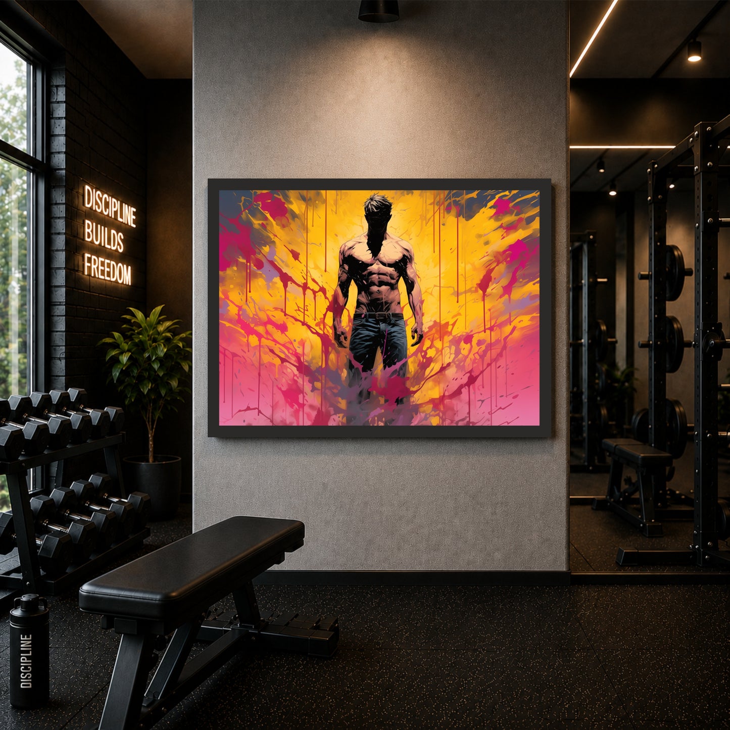 Abstract Fitness Wall Art | Modern Gym Canvas | Motivational Decor