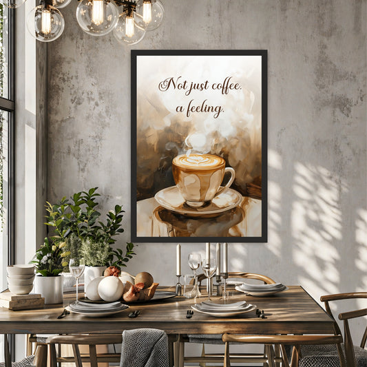 Coffee Feeling Wall Art | Minimalist Coffee Canvas Print | Modern Kitchen Café Decor
