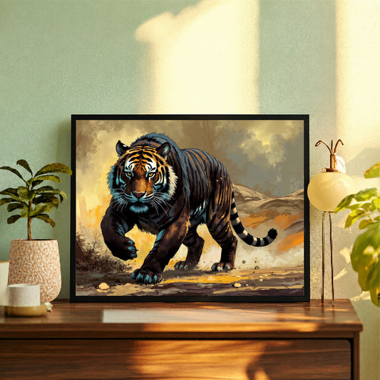 Tiger Wall Art | Framed Royal Bengal Tiger Artwork | Wild Animal & Wildlife Décor