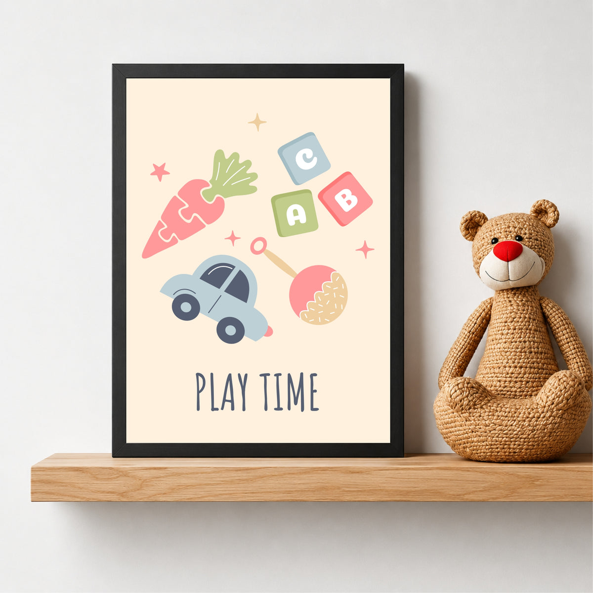 Play Time Kids Wall Art | Cute Toys & Learning Nursery Print