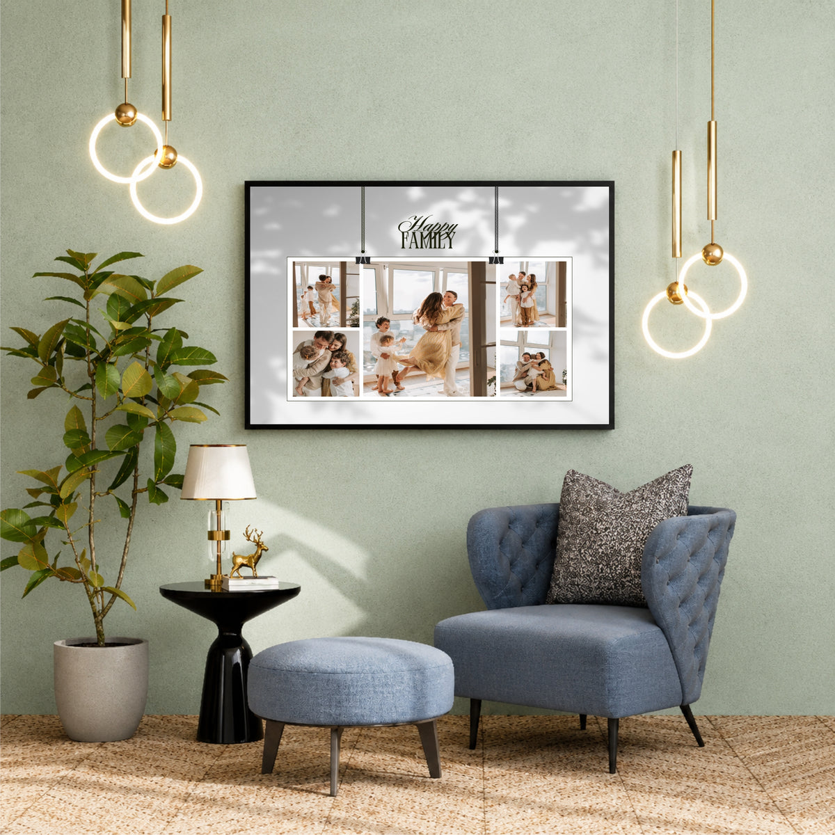 Customized Family Photo Frame | Personalized Family Photo Collage | Happy Family Wall Art