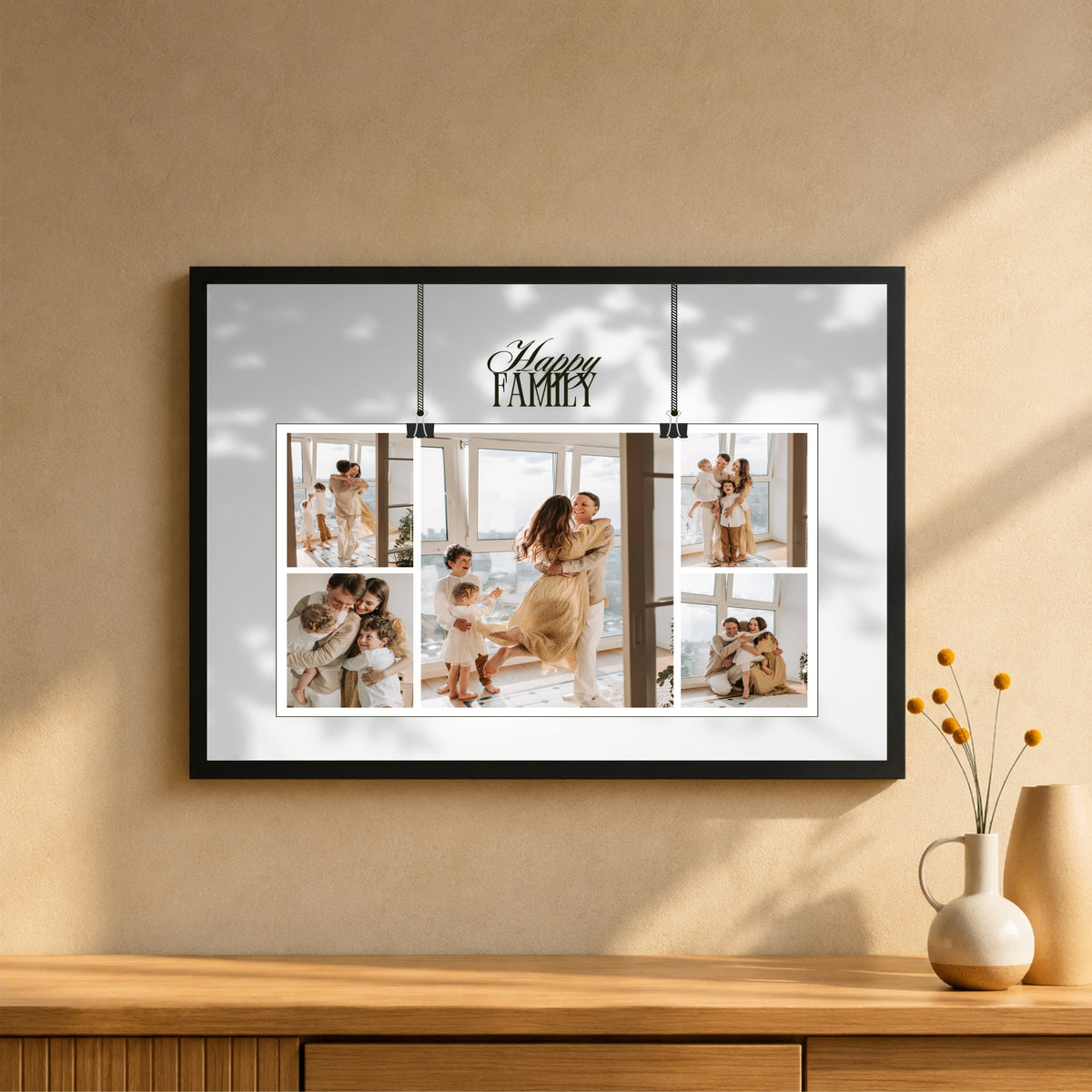 Customized Family Photo Frame | Personalized Family Photo Collage | Happy Family Wall Art