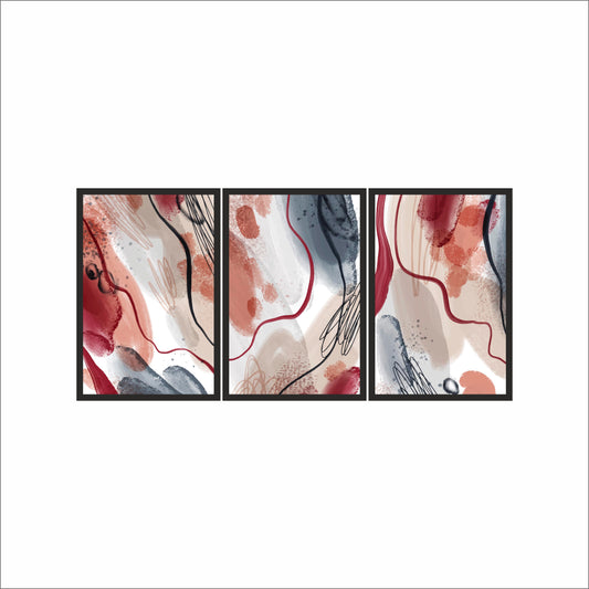 Abstract Flow – Modern Trio Art Frame 🎨✨
