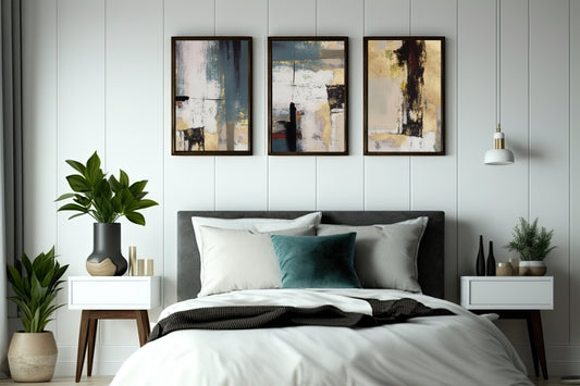 Gilded Motion – Modern Abstract Trio Art Frame 🎨✨