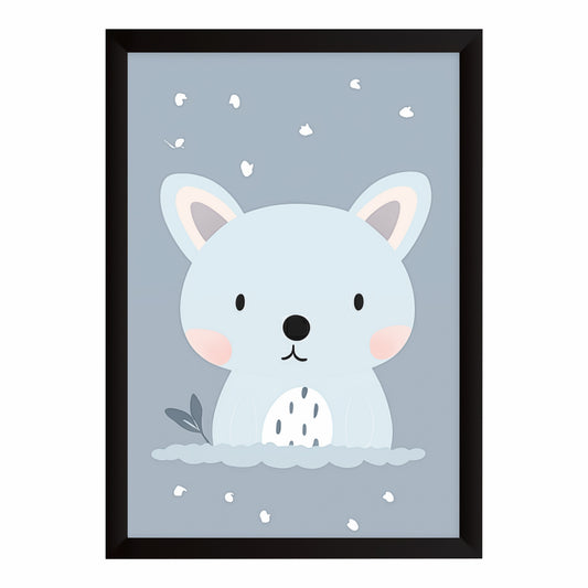 Cute Blue Bear Wall Art | Adorable Baby Bear Poster | Kids Nursery Wall Decor | Cute Animal Artwork