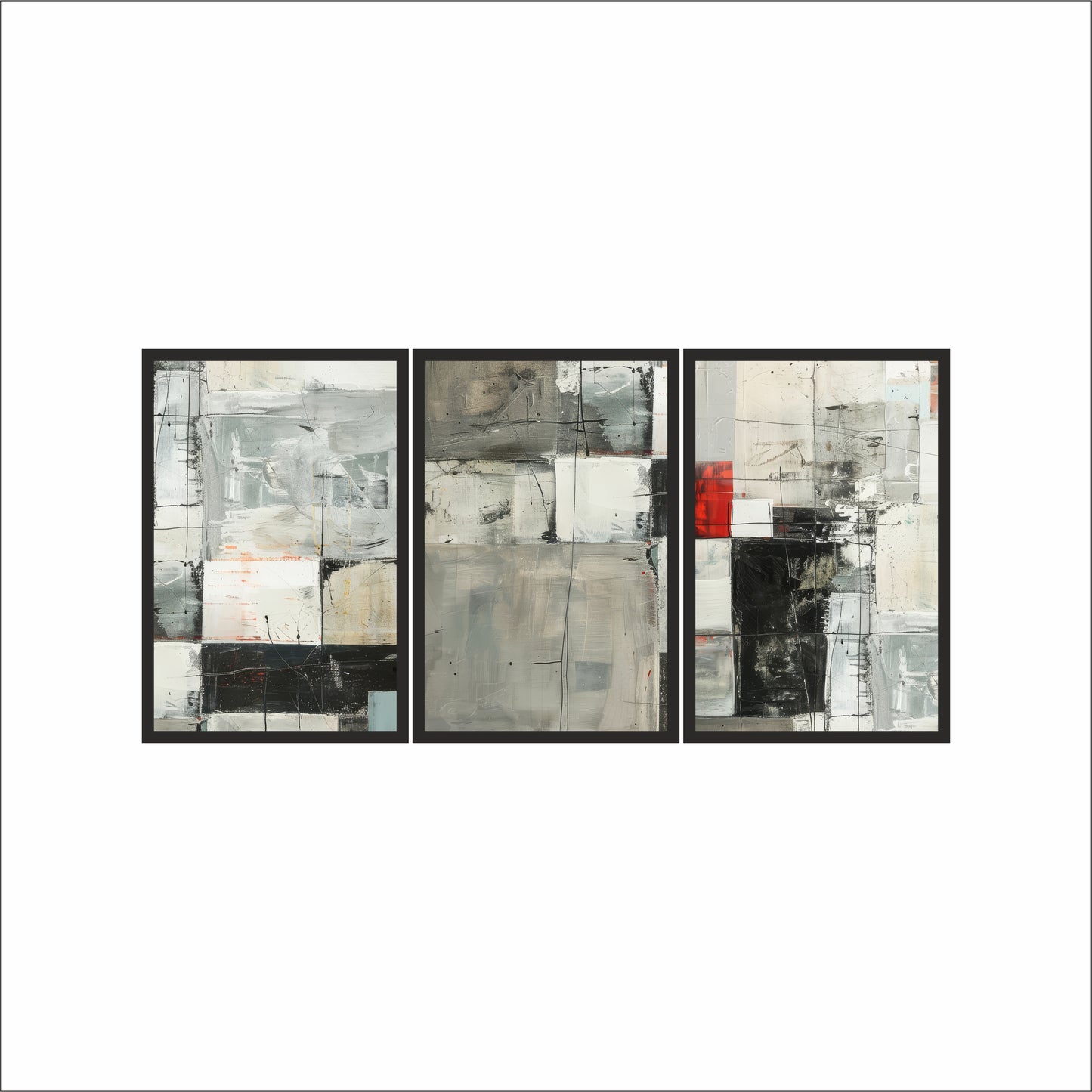 Urban Balance – Modern Abstract Trio Art Frame 🎨✨