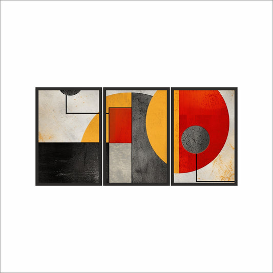 Geometric Pulse – Modern Abstract Trio Art Frame 🎨✨