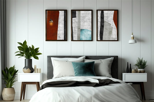 Quiet Contrast – Modern Abstract Trio Art Frame 🎨✨