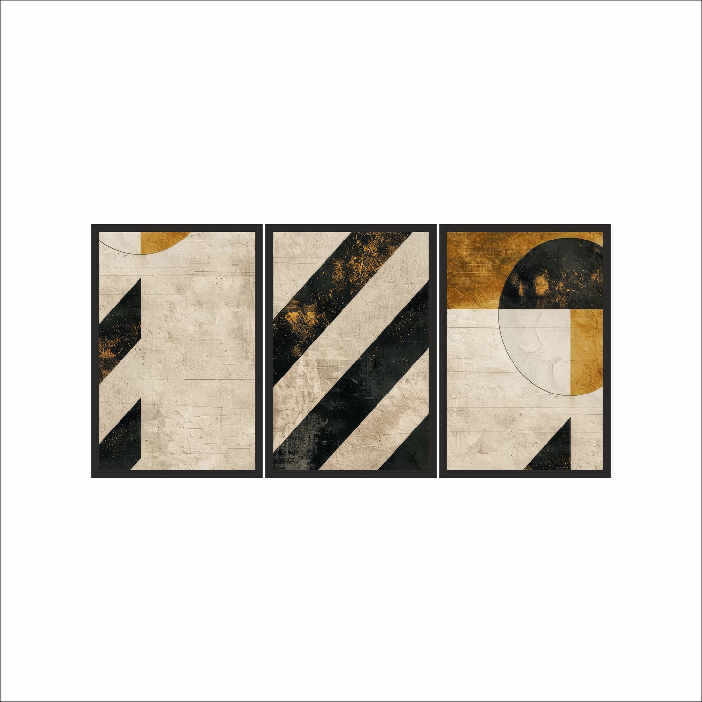 Bold Angles – Modern Abstract Trio Art Frame 🎨✨