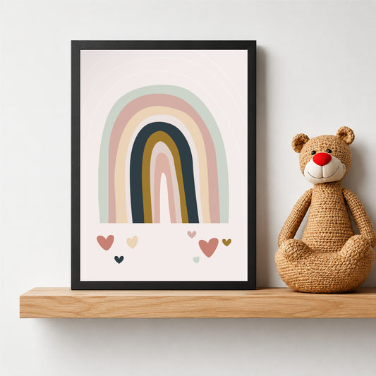 Pastel Rainbow Wall Art | Kids Nursery Decor | Boho Rainbow Poster